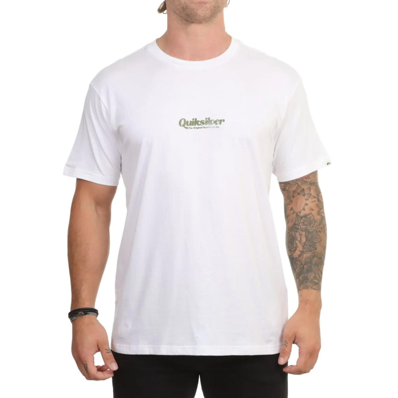 T-shirt manches courtes simple lettring blanc homme - Quiksilver