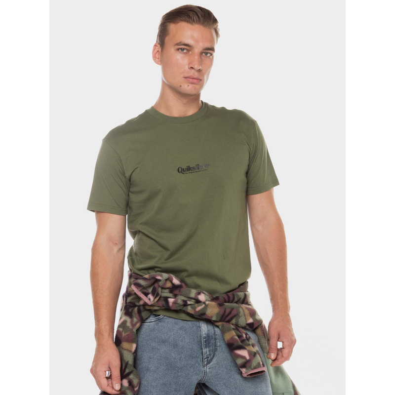 T-shirt à manches courtes simple lettring vert homme - Quiksilver