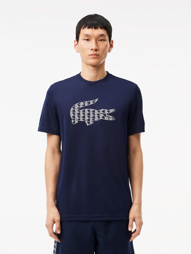 T-shirt tennis en piqué ultra dry bleu marine homme - Lacoste