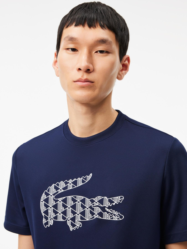 T-shirt tennis en piqué ultra dry bleu marine homme - Lacoste