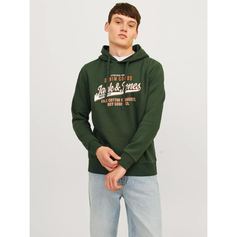 Sweat à capuche jjelogo vert homme - Jack & Jones