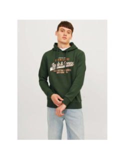 Sweat à capuche jjelogo vert homme - Jack & Jones