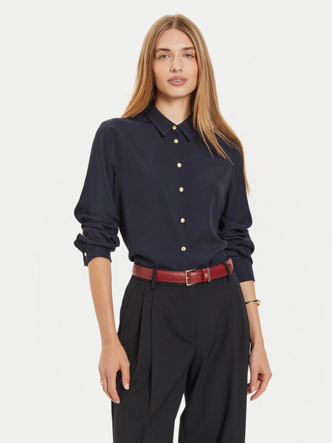 Chemise fluide viscose bleu marine femme - Tommy Hilfiger