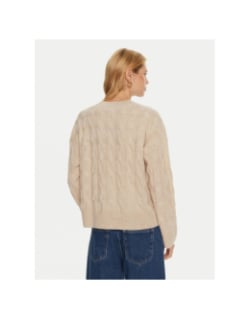 Gilet cardigan en laine soft cable beige femme - Tommy Hilfiger