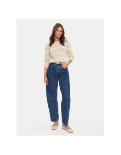 Pull rayé en laine soft beige femme - Tommy Hilfiger