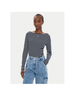 Top manches longues rayé breton bleu marine femme - Tommy Jeans