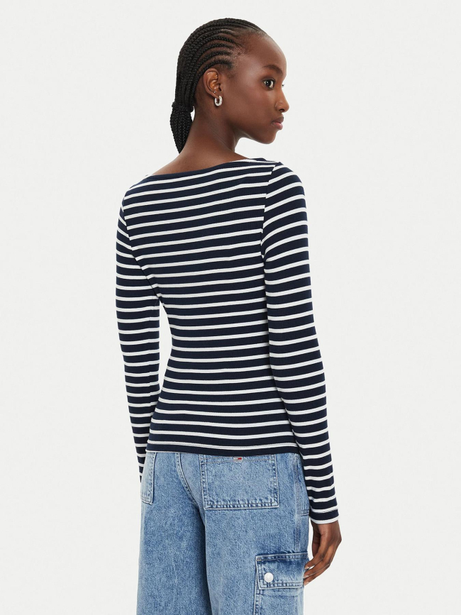 Top manches longues rayé breton bleu marine femme - Tommy Jeans