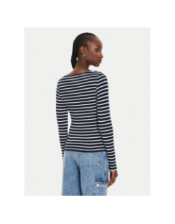 Top manches longues rayé breton bleu marine femme - Tommy Jeans