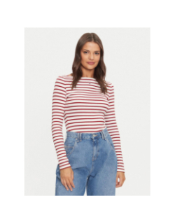 Top manches longues rayé breton rouge femme - Tommy Jeans