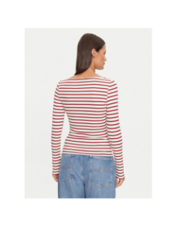 Top manches longues rayé breton rouge femme - Tommy Jeans