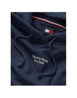 Sweat à capuche essential logo bleu marine femme - Tommy Jeans