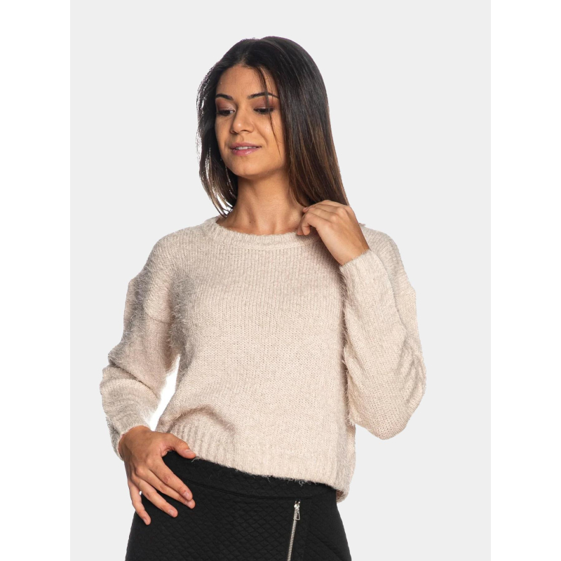 Pull court jolie 13 beige femme - Tiffosi