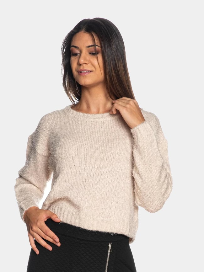 Pull court jolie 13 beige femme - Tiffosi