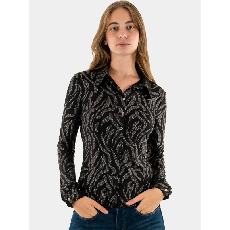 Chemisier à motif animal brillant alizée noir femme - Guess