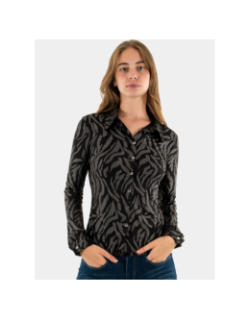 Chemisier à motif animal brillant alizée noir femme - Guess