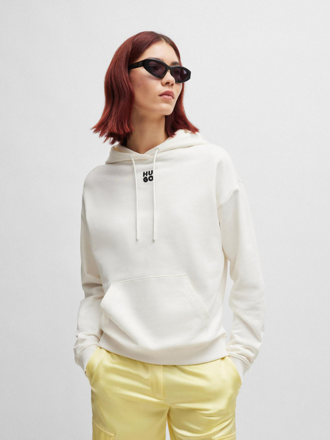 Sweat à capuche uni delfinia blanc femme - Hugo