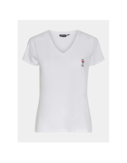 T-shirt manches courtes merima vin coeur blanc femme - Pieces