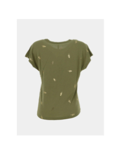 T-shirt tenna motif doré vert femme - Only