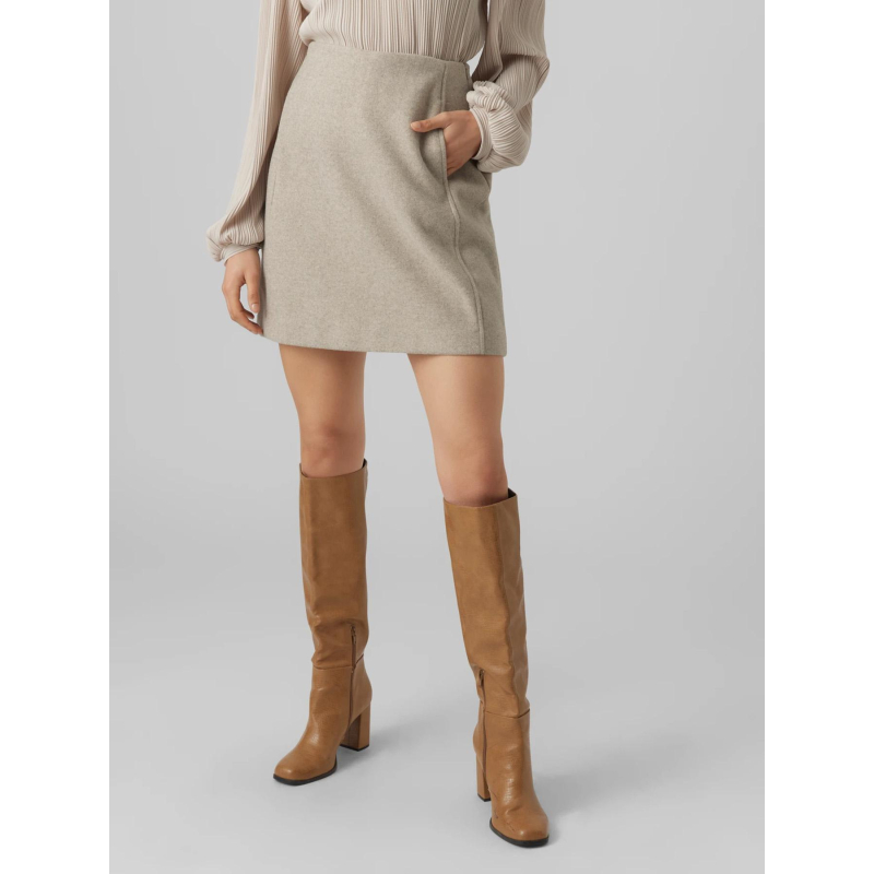 Jupe courte fortune allison beige femme - Vero Moda