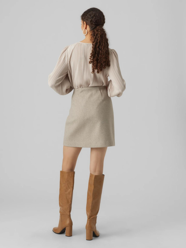 Jupe courte fortune allison beige femme - Vero Moda