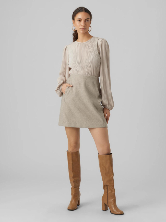 Jupe courte fortune allison beige femme - Vero Moda