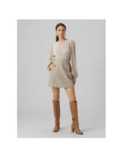 Jupe courte fortune allison beige femme - Vero Moda