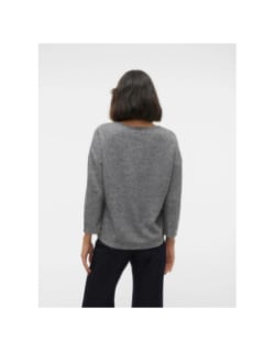 Pull col v manches 3/4 blis gris femme - Vero Moda