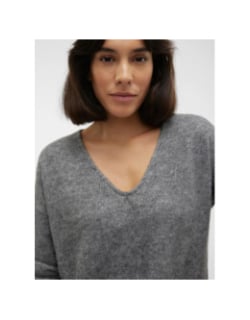 Pull col v manches 3/4 blis gris femme - Vero Moda