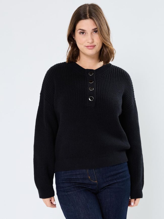 Pull col boutonné juliet noir femme - Vero Moda