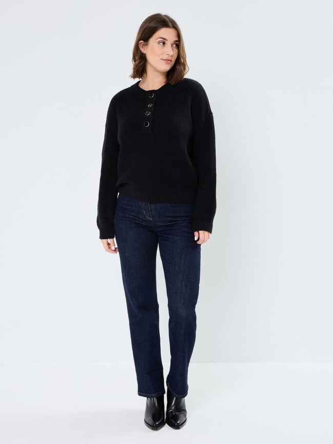 Pull col boutonné juliet noir femme - Vero Moda