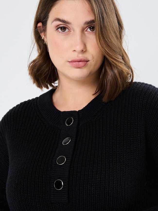 Pull col boutonné juliet noir femme - Vero Moda