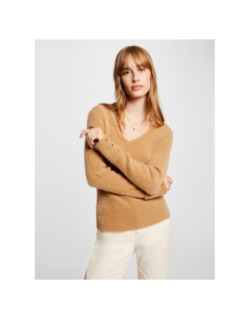 Pull col v moove camel femme - Morgan