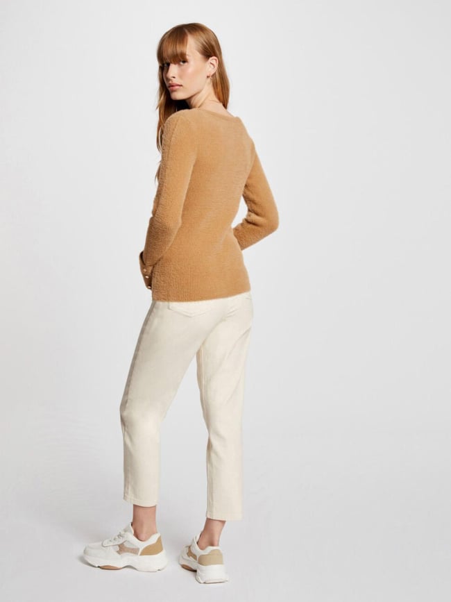 Pull col v moove camel femme - Morgan