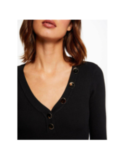 Pull col v boutonné banbi noir femme - Morgan