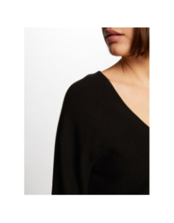 Pull manches longues et col en v mpanda noir femme - Morgan