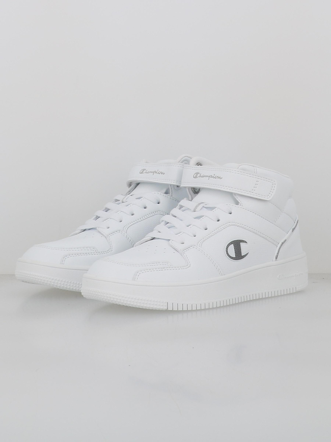 Baskets rebound 2.0 mid logo brillant blanc enfant - Champion