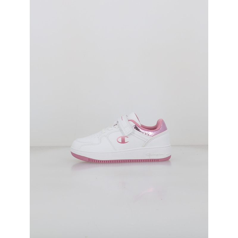 Baskets à scratch rebound foil blanc rose fille - Champion