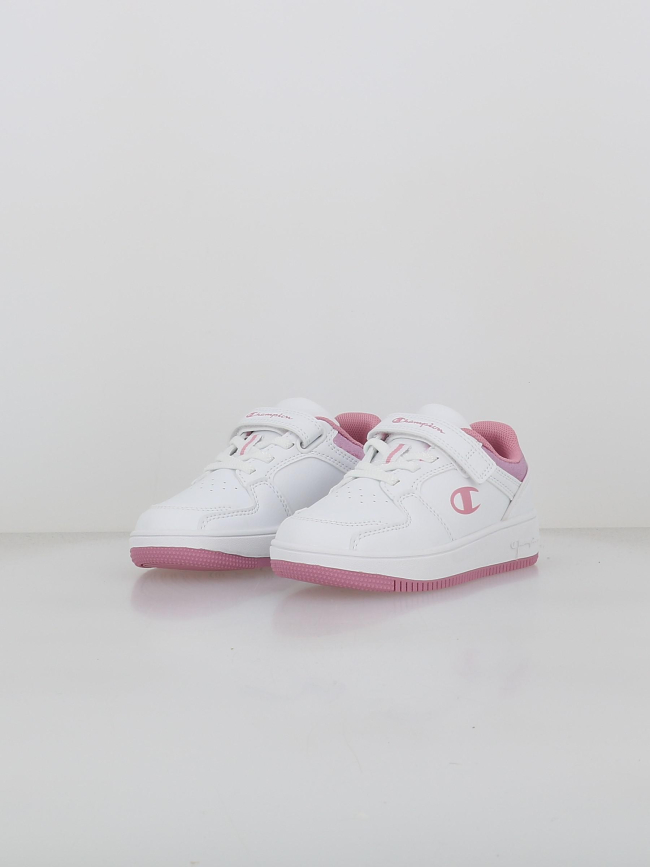 Baskets à scratch rebound foil blanc rose fille - Champion