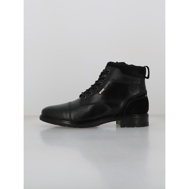 Boots en cuir à lacets noir homme - Tbs