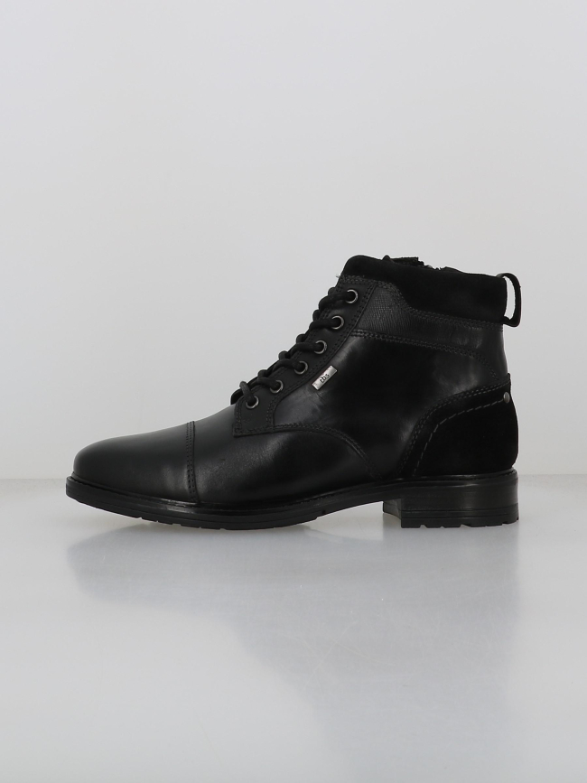 Boots en cuir à lacets noir homme - Tbs