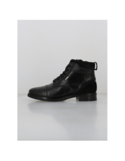 Boots en cuir à lacets noir homme - Tbs