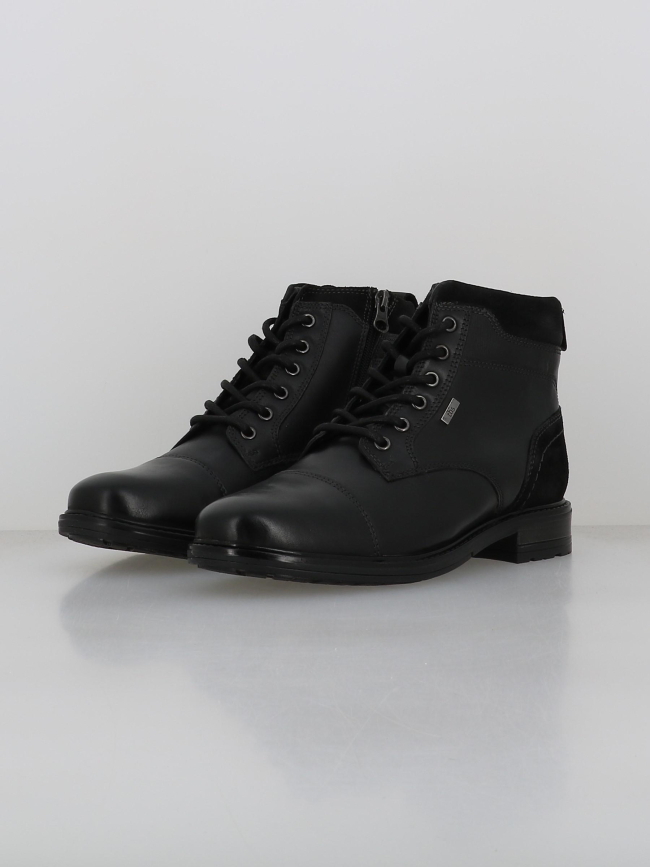 Boots en cuir à lacets noir homme - Tbs