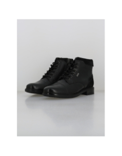 Boots en cuir à lacets noir homme - Tbs