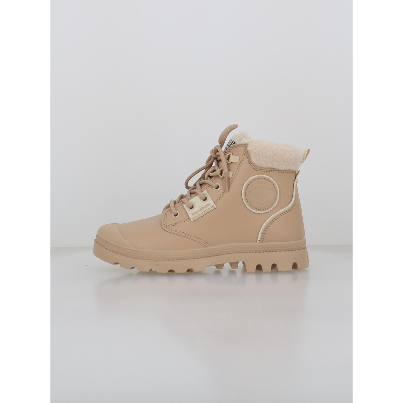 Boots pampa fourrées zip beige femme - Palladium