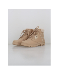 Boots pampa fourrées zip beige femme - Palladium