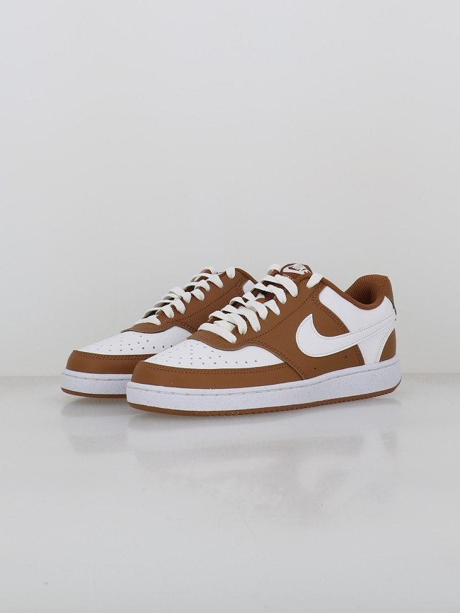 Baskets court vision low marron et blanc femme - Nike