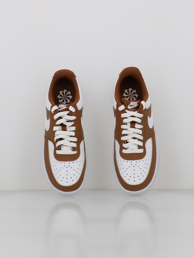 Baskets court vision low marron et blanc femme Nike wimod