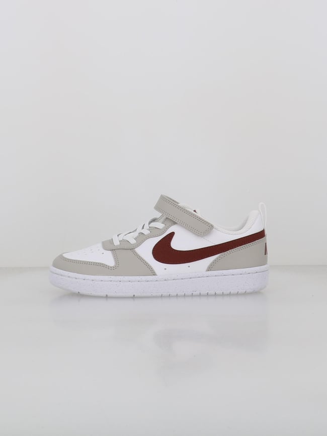 Baskets court borough recraft blanc gris marron enfant - Nike