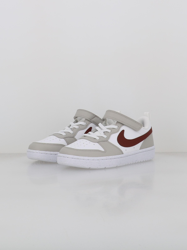 Baskets court borough recraft blanc gris marron enfant - Nike