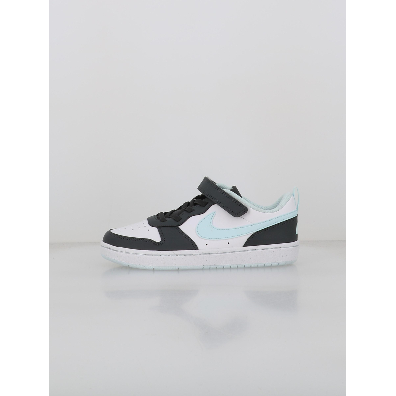 Baskets court borough low blanc bleu et anthracite enfant - Nike